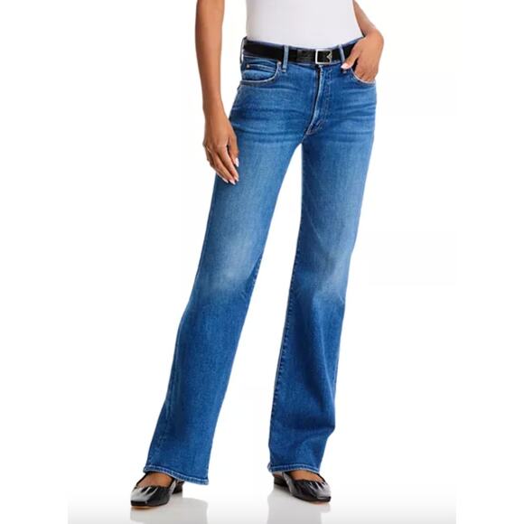 Mother Denim The Kick It Jeans Grasping At Straws Blue 31 High Rise Bootcut - Picture 1 of 12